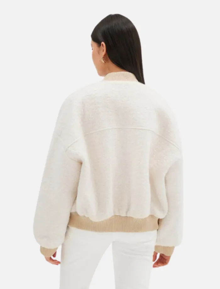 alanna_boucle_bomber__oat_4.webp Bubish Alanna Boucle Bomber - Oatmeal< Wool Coat | Leather Jacket