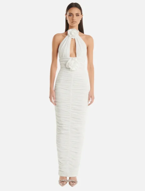 Eliya The Label Alanna Dress - White< Midi Dresses