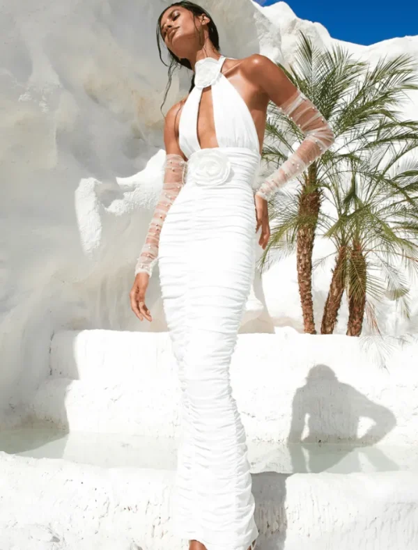Eliya The Label Alanna Dress - White< Midi Dresses
