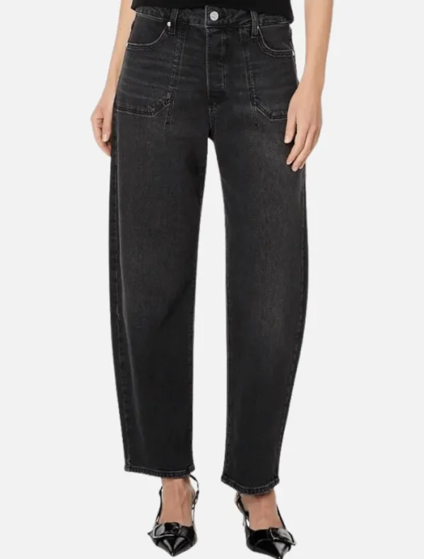PAIGE Alexis W/ Coverted Button Fly Tapered - Viper Black< Denim