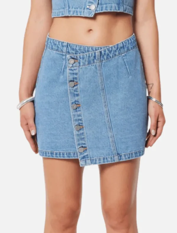 Abrand Aline Wrap Skirt Gigi - Mid Blue< Denim | Skirts