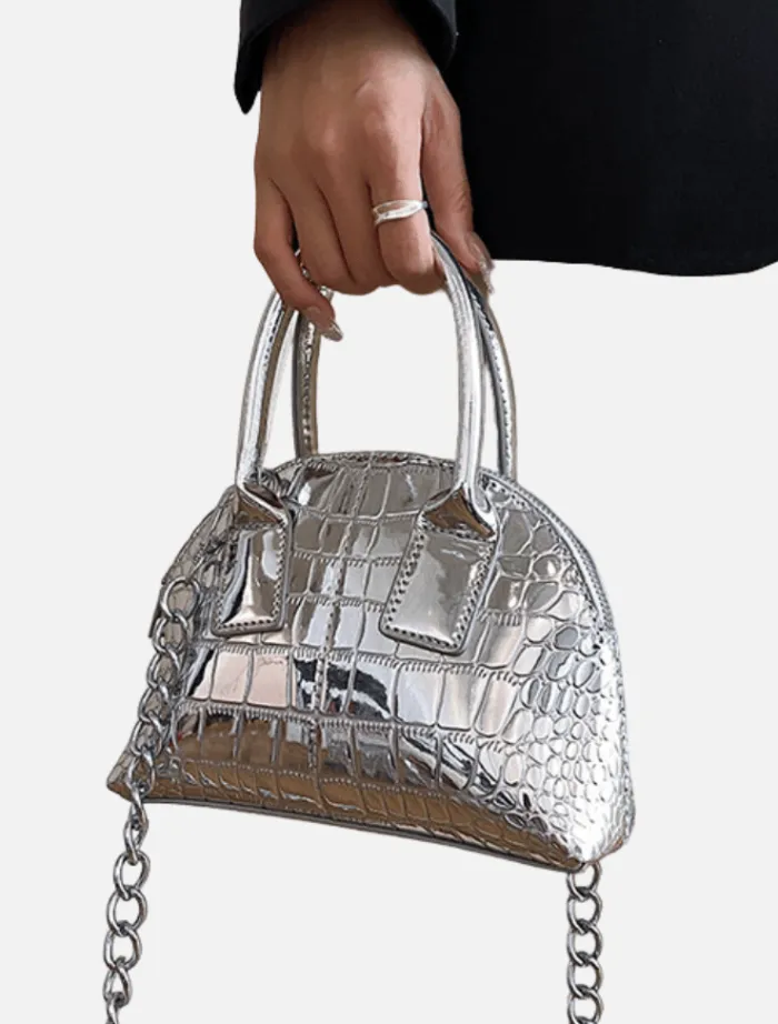 audrey_bag__silver_metali_0.webp Insurge Clothing Audrey Bag - Silver Metalic< Bags | Shoulder Bag
