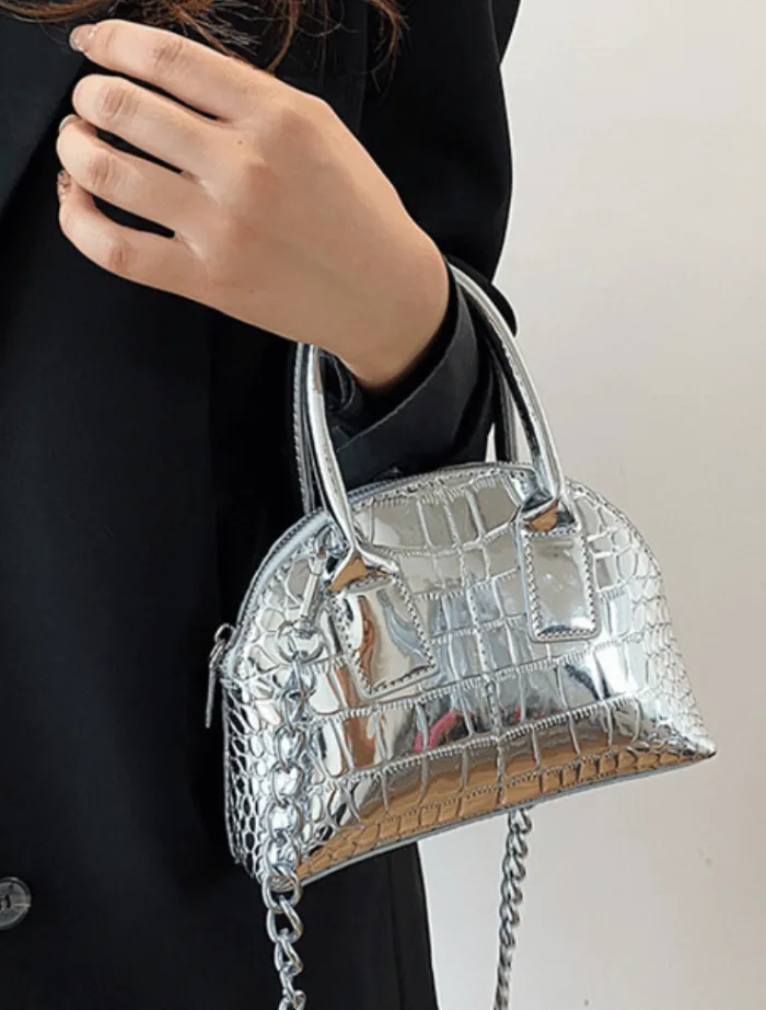 audrey_bag__silver_metali_2.webp Insurge Clothing Audrey Bag - Silver Metalic< Bags | Shoulder Bag