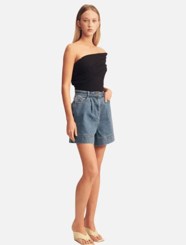 Shona Joy Beau One Shoulder Top - Black< Pants | Denim