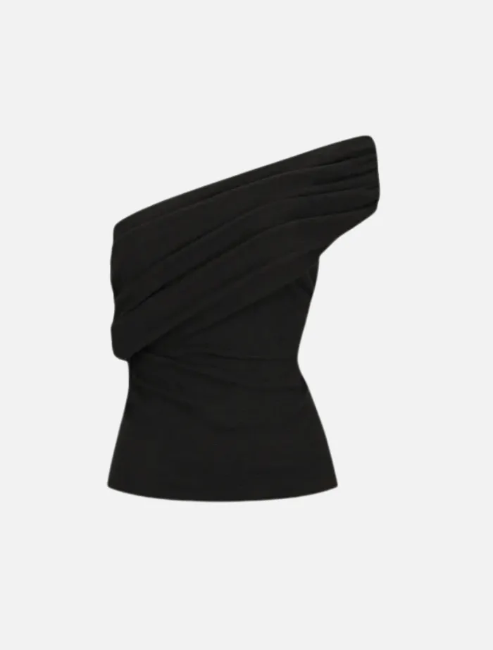 beau_one_shoulder_top__bl_5.webp Shona Joy Beau One Shoulder Top - Black< Pants | Denim