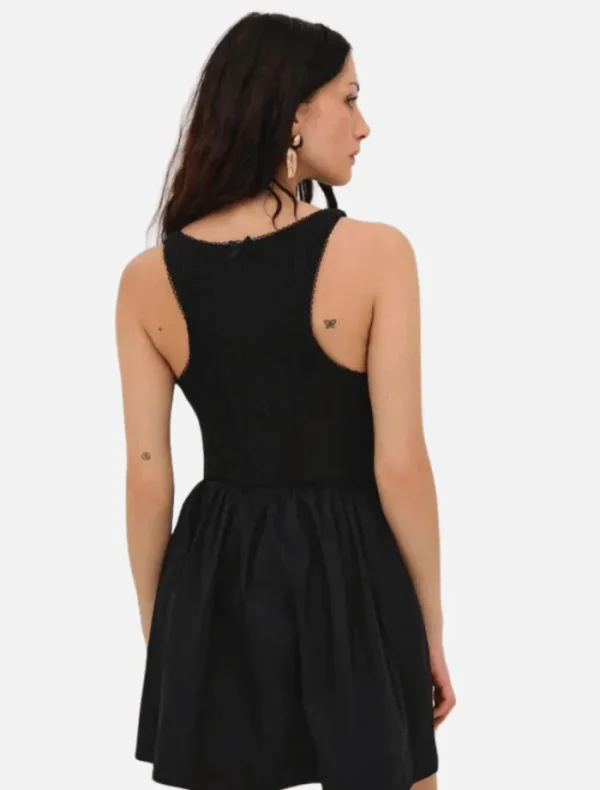 For Love & Lemons Billie Pointelle Mini Dress - Black< Mini Dresses | Skirts