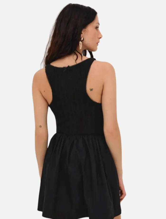 billie_pointelle_mini_dre_5.webp For Love & Lemons Billie Pointelle Mini Dress - Black< Mini Dresses | Skirts