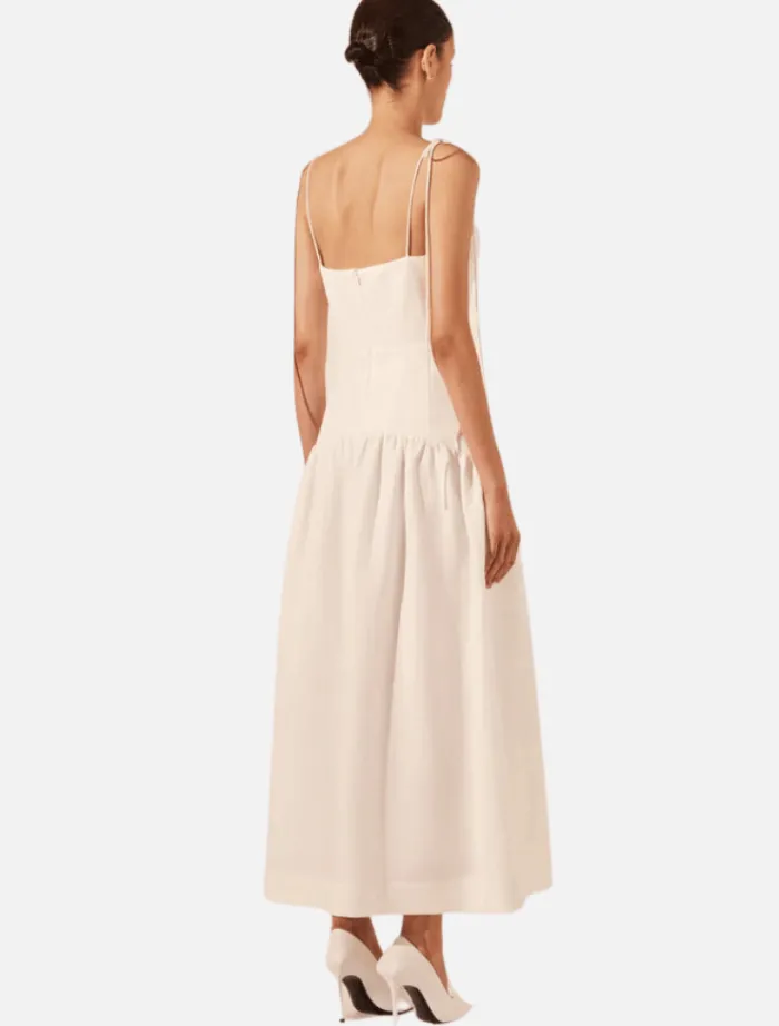 blanc_gathered_midi_dress_1.webp Shona Joy Blanc Gathered Midi Dress - Ivory< Casual Dresses | Mini Dresses