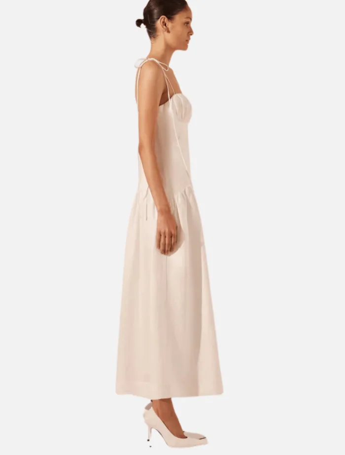 blanc_gathered_midi_dress_2.webp Shona Joy Blanc Gathered Midi Dress - Ivory< Casual Dresses | Mini Dresses