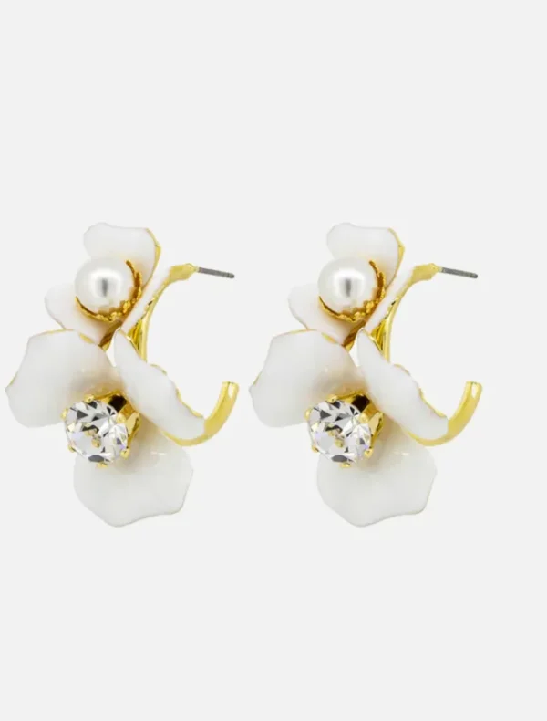 Jolie and Deen Blossom Hoops - Gold< Earrings