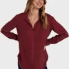 Bella Dahl Boyfriend Shirt - Sweet Merlot< Shirts | Tops