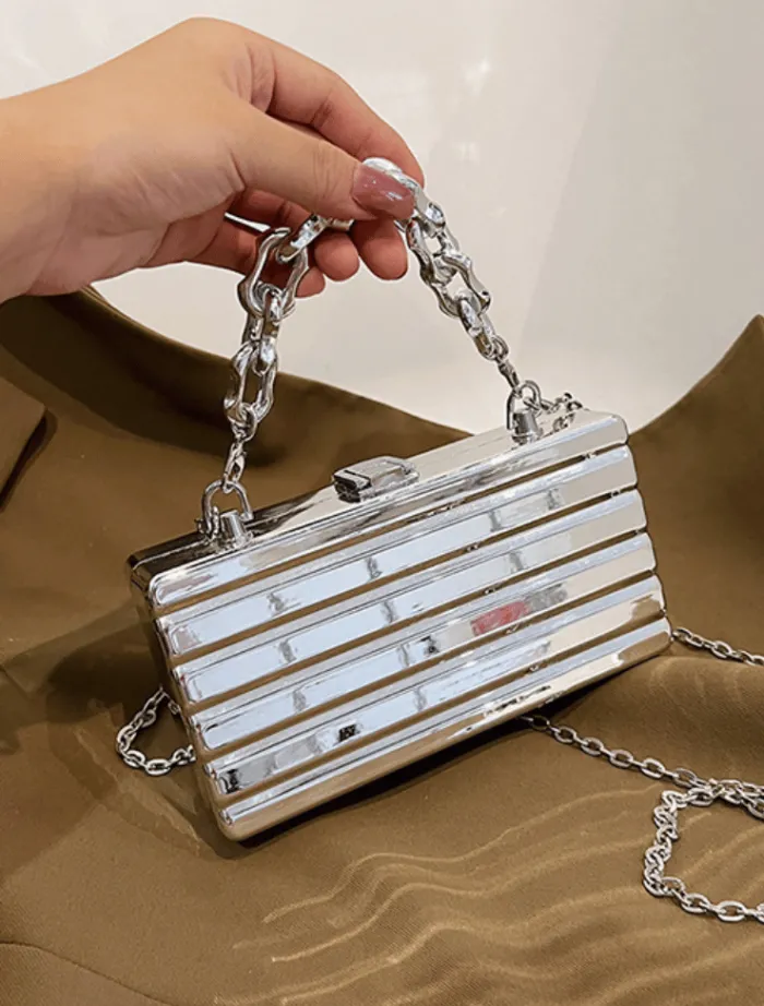 cally_box_bag__silver_1.webp Insurge Clothing Cally Box Bag - Silver< Bags | Shoulder Bag