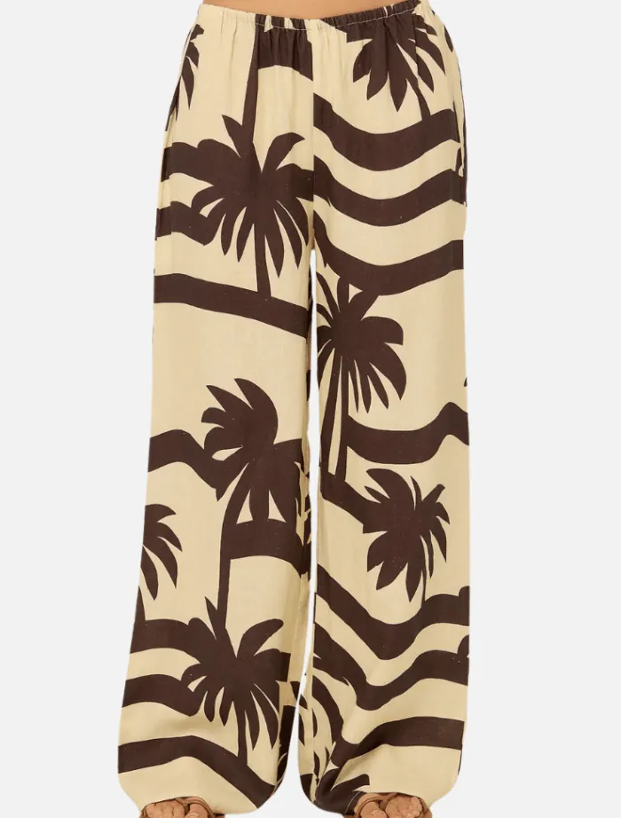 catalina_pant__cocoa_palm_0.webp Pippa Ridely Catalina Pant - Cocoa Palma Print< Pants | Shirts