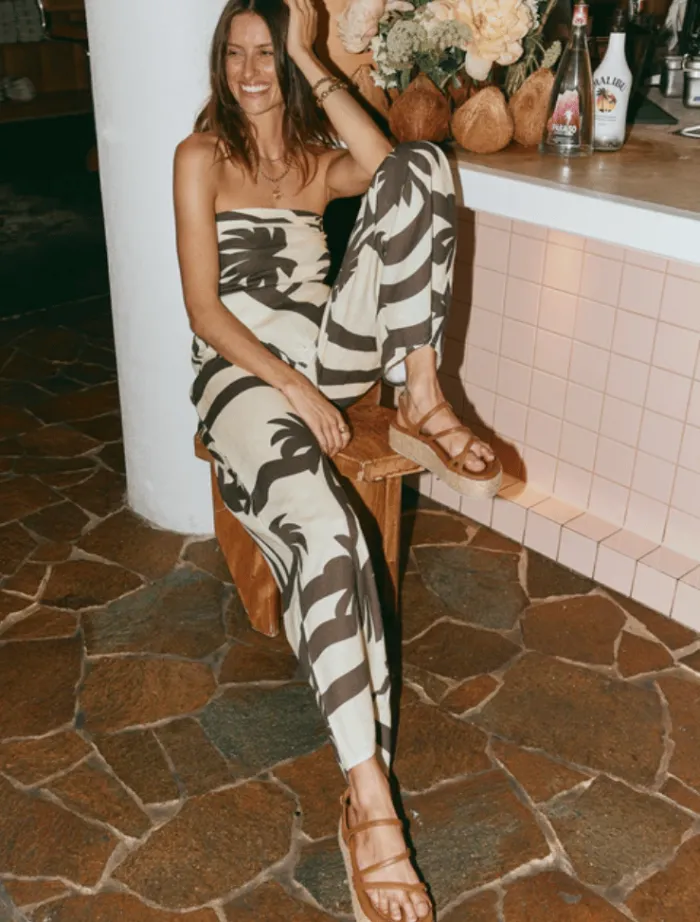 catalina_pant__cocoa_palm_2.webp Pippa Ridely Catalina Pant - Cocoa Palma Print< Pants | Shirts