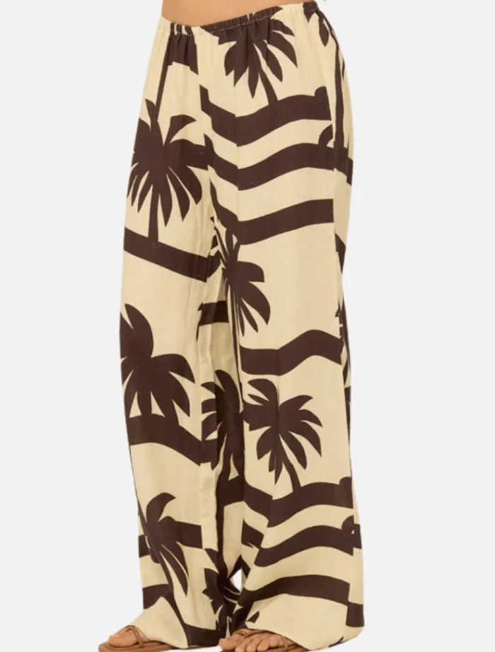 catalina_pant__cocoa_palm_4.webp Pippa Ridely Catalina Pant - Cocoa Palma Print< Pants | Shirts