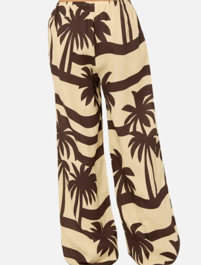 catalina_pant__cocoa_palm_5.webp Pippa Ridely Catalina Pant - Cocoa Palma Print< Pants | Shirts