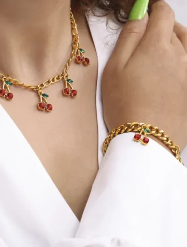 Insurge Clothing Cherry Cola Necklace - Gold< Necklaces