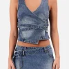 Abrand City Wrap Top Dalia - Mid Vintage Indigo< Pants | Denim