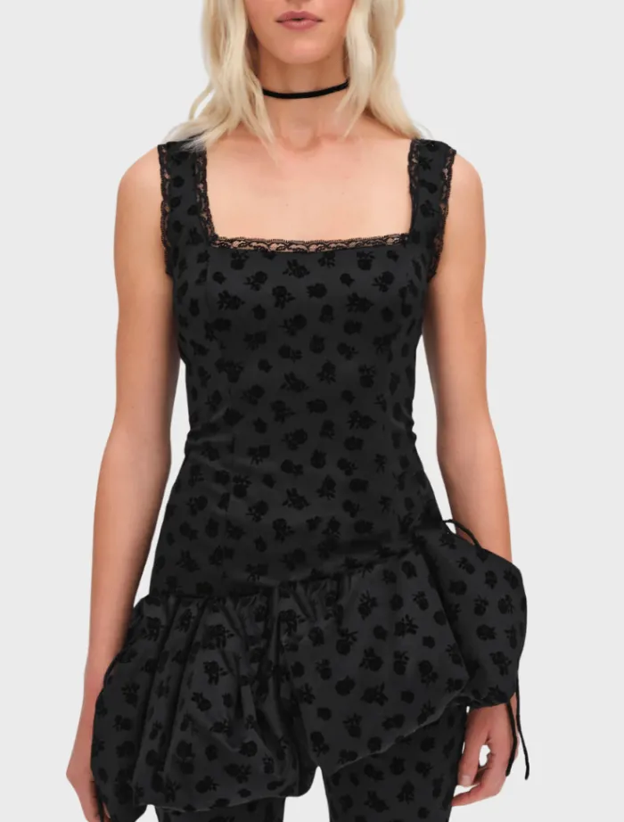 claira_asymmetric_top__bl_0.webp For Love & Lemons Claira Asymmetric Top - Black< Casual Dresses | Mini Dresses
