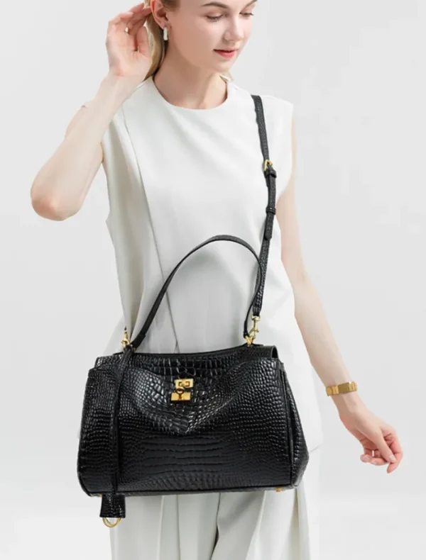 Insurge Clothing Cleo Tote Bag - Black Croc< Bags | Tops