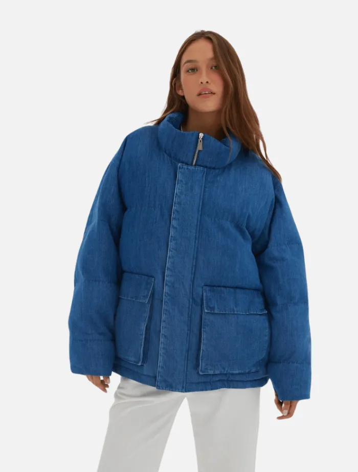 denim_puffer__denim_blue_0.webp Toast Society Denim Puffer - Denim Blue< Tailored | Denim