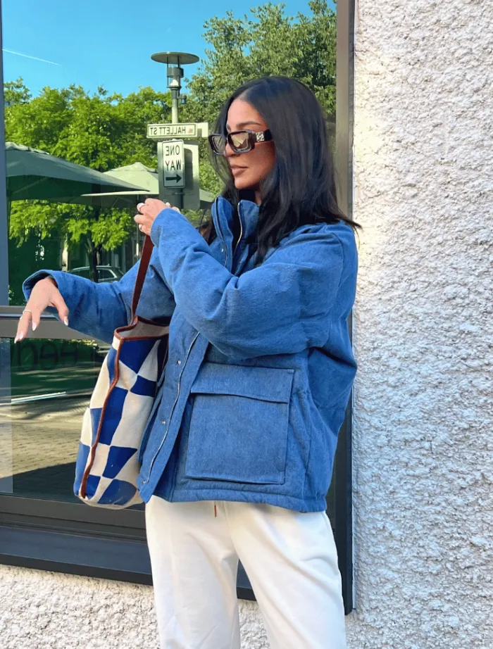 denim_puffer__denim_blue_1.webp Toast Society Denim Puffer - Denim Blue< Tailored | Denim