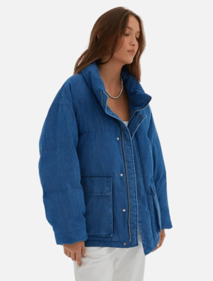 denim_puffer__denim_blue_2.webp Toast Society Denim Puffer - Denim Blue< Tailored | Denim