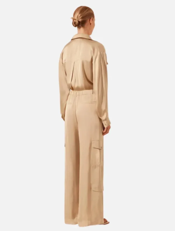 Shona Joy Drawstring Utility Jumpsuit - Oat< Shirt Dresses | Casual Dresses