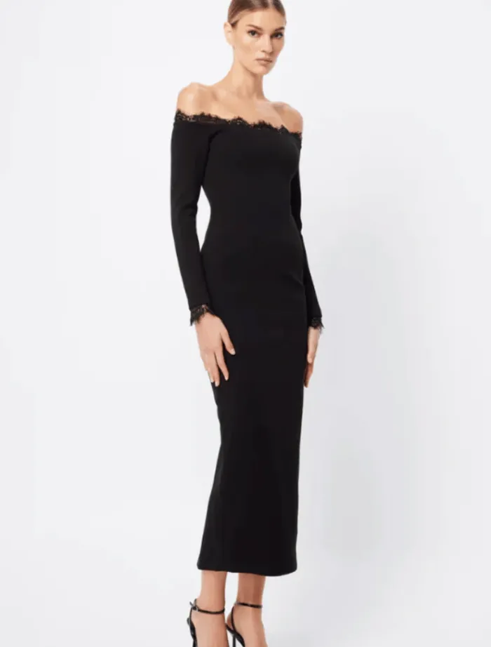 eternal_midi_dress__black_3.webp Mossman Eternal Midi Dress - Black< Long Sleeve Dresses | Midi Dresses