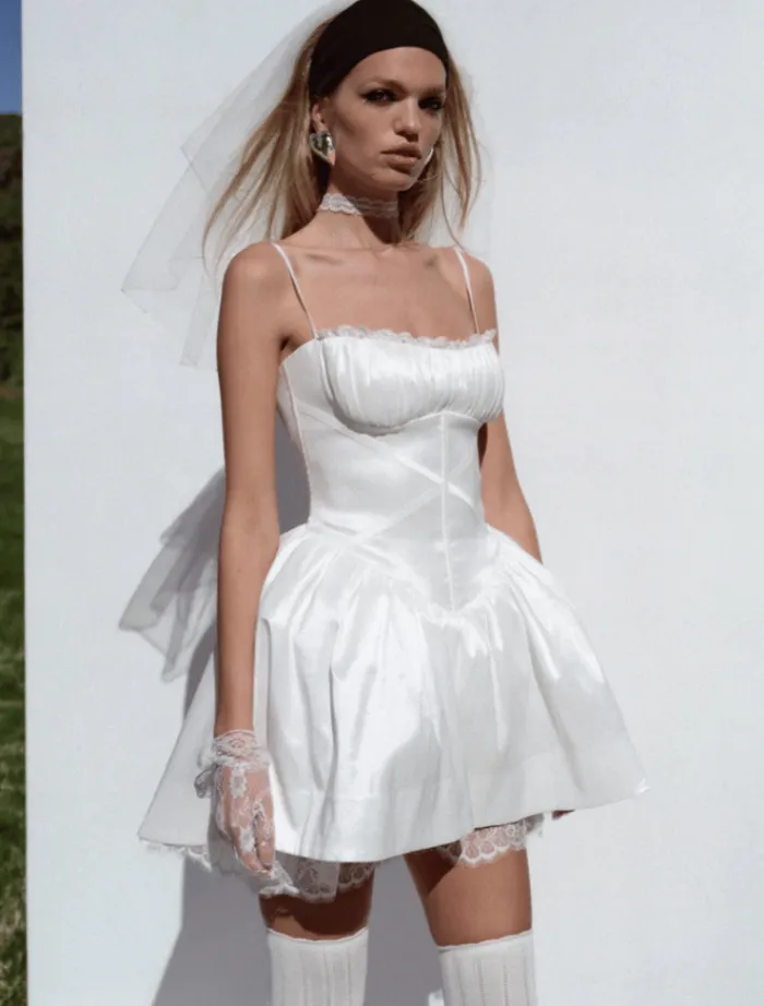 evelyn_mini_dress__white_0.webp For Love & Lemons Evelyn Mini Dress - White< Mini Dresses | Shoulder Bag