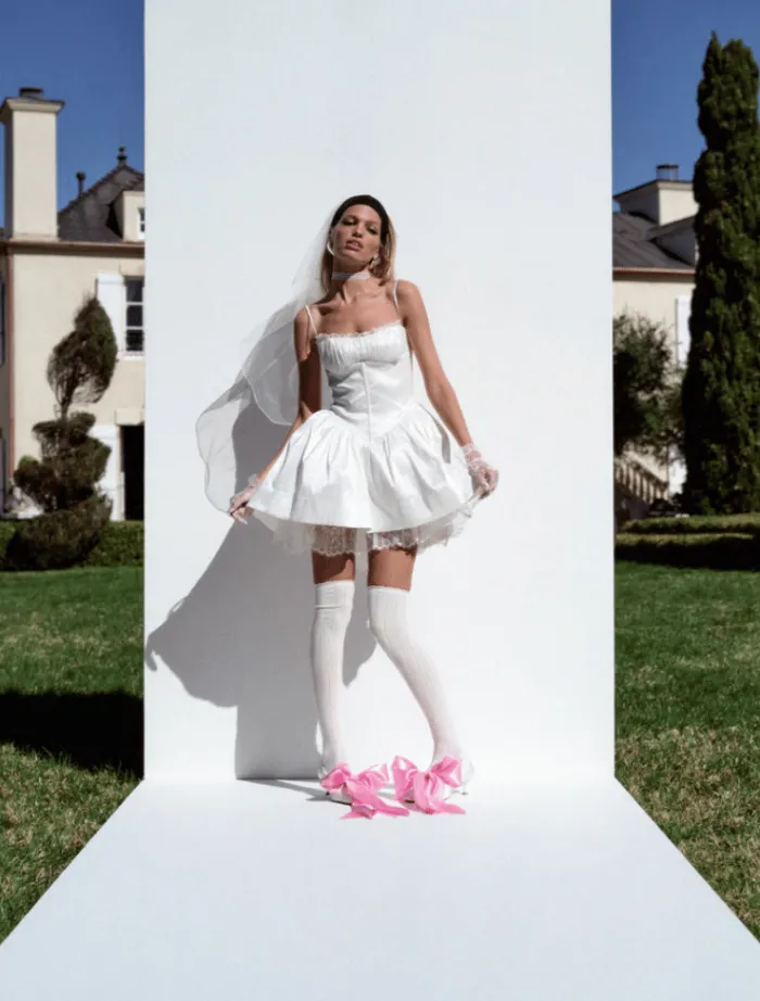 evelyn_mini_dress__white_2.webp For Love & Lemons Evelyn Mini Dress - White< Mini Dresses | Shoulder Bag