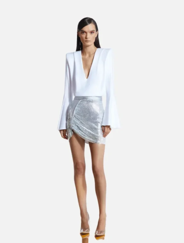 Zhivago Glitter & Gold Skirt - Platinum< Skirts | Tops