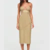For Love & Lemons Glitter Grid Midi Dress - Gold< Casual Dresses | Mini Dresses