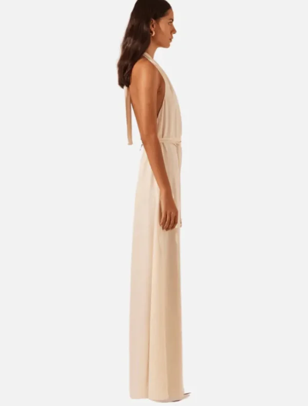 Shona Joy Halter Neck Open Back Jumpsuit - Rice< Jumpers | Jumpsuits / Playsuits