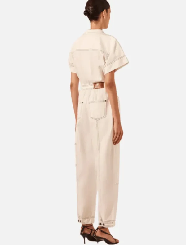 Shona Joy Hana Short Sleeve Boiler Suit - Ivory< Pants | Denim
