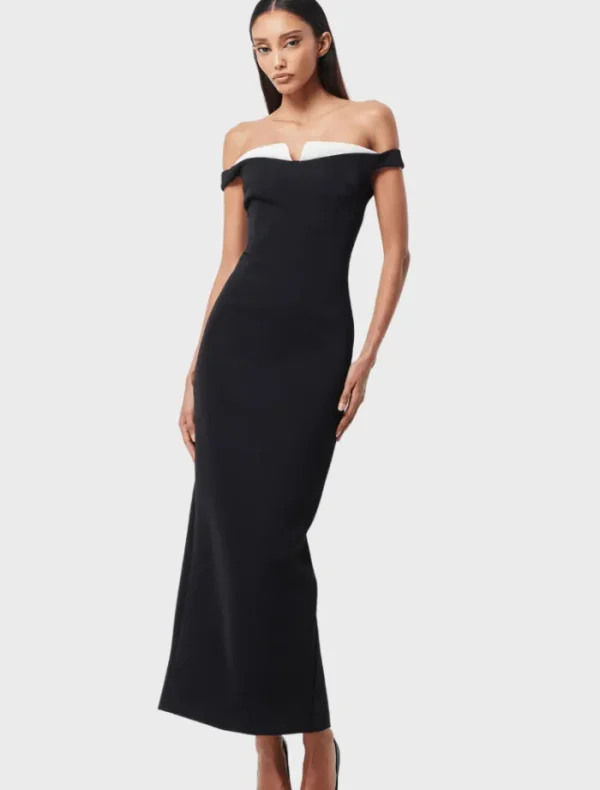 Mossman Imperial Midi Dress - Black & White< Midi Dresses