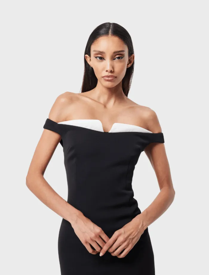 imperial_midi_dress__blac_1.webp Mossman Imperial Midi Dress - Black & White< Midi Dresses