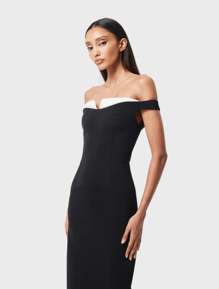 imperial_midi_dress__blac_2.webp Mossman Imperial Midi Dress - Black & White< Midi Dresses