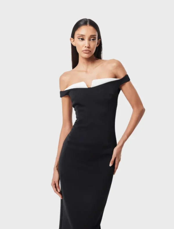 Mossman Imperial Midi Dress - Black & White< Midi Dresses