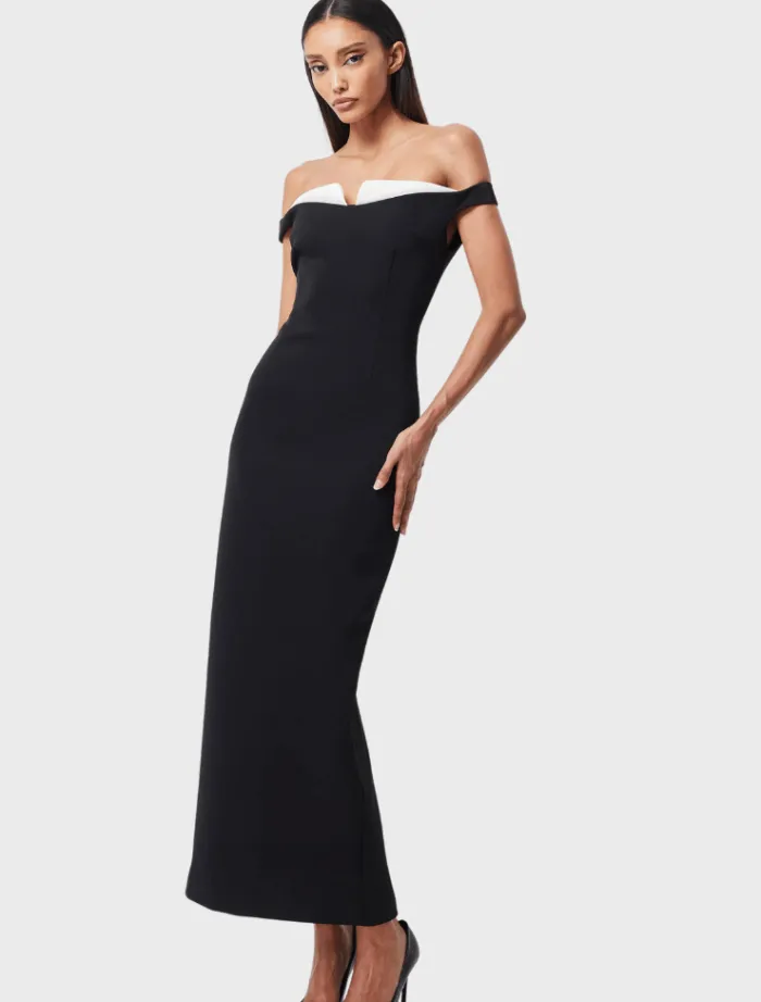 imperial_midi_dress__blac_4.webp Mossman Imperial Midi Dress - Black & White< Midi Dresses