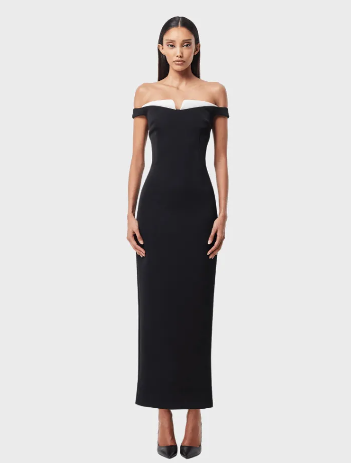 imperial_midi_dress__blac_5.webp Mossman Imperial Midi Dress - Black & White< Midi Dresses