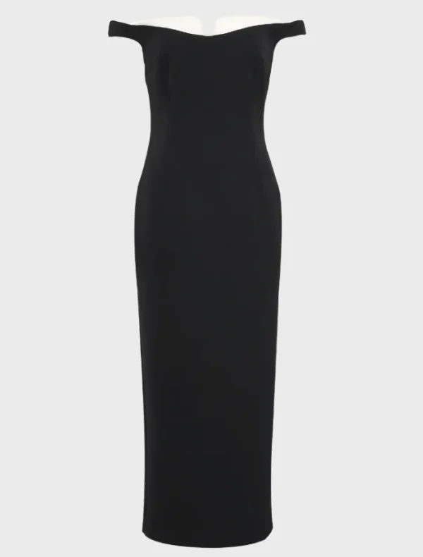 Mossman Imperial Midi Dress - Black & White< Midi Dresses
