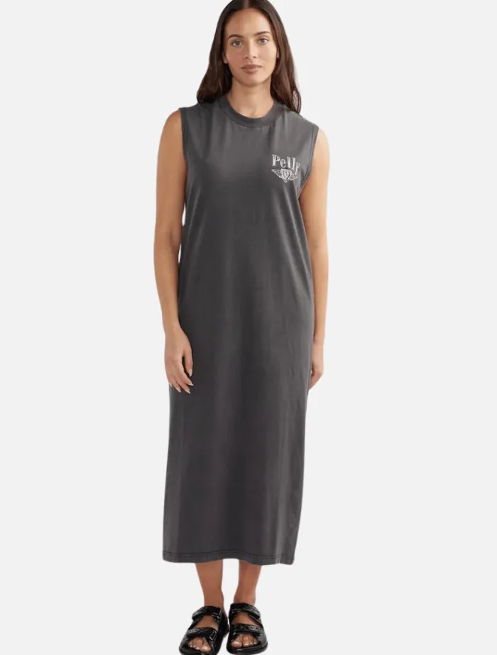 international_studios_tan_0.webp Ena Pelly International Studios Tank Dress - Faded Black< Casual Dresses
