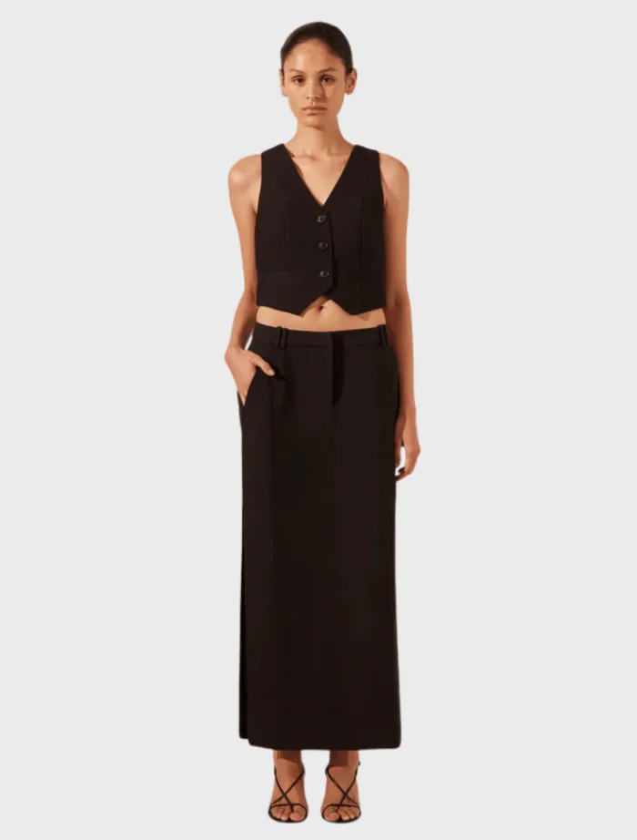 irena_slide_spilt_maxi_sk_0.webp Shona Joy Irena Slide Spilt Maxi Skirt - Black< Mini Dresses | Midi Dresses