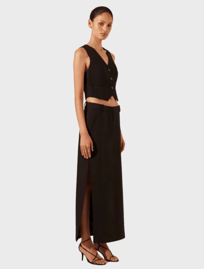 irena_slide_spilt_maxi_sk_1.webp Shona Joy Irena Slide Spilt Maxi Skirt - Black< Mini Dresses | Midi Dresses