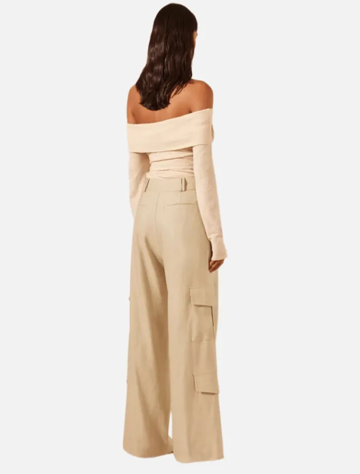 kasbah_slouch_cargo_pant__4.webp Shona Joy Kasbah Slouch Cargo Pant - Oyster< Pants