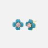 Jolie and Deen Katja Flower Studs - Blue< Earrings