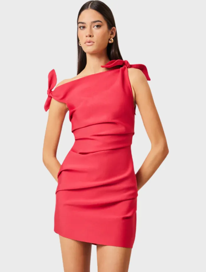 kimberly_tie_mini_dress___2.webp Elliatt Kimberly Tie Mini Dress - Red< Casual Dresses | Mini Dresses