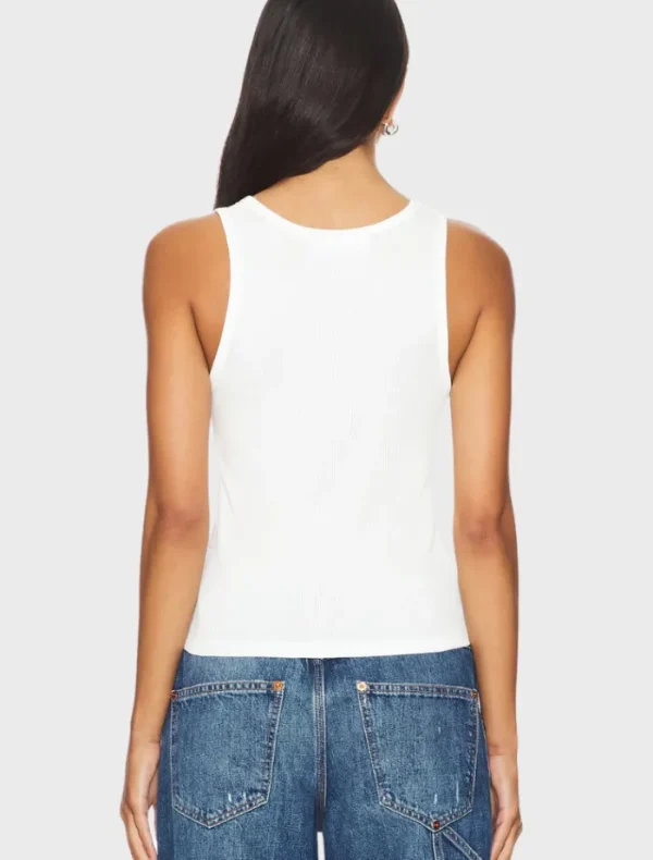 The Laundry Room Kiss Me Cowboy Rib Tank - White< Denim