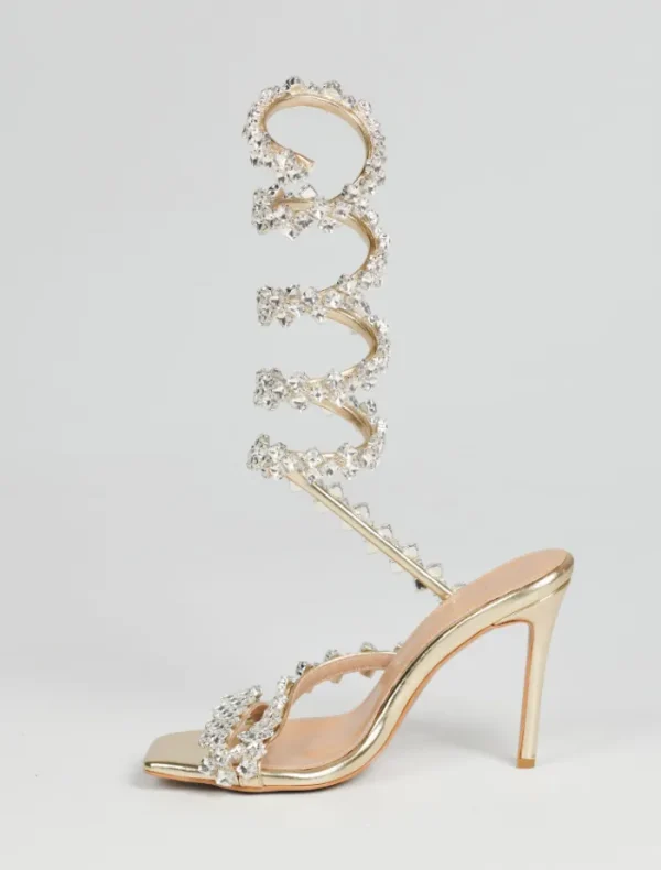 Insurge Shoes Kya Strappy Sandal - Gold Embellished< Mini Dresses | Heels